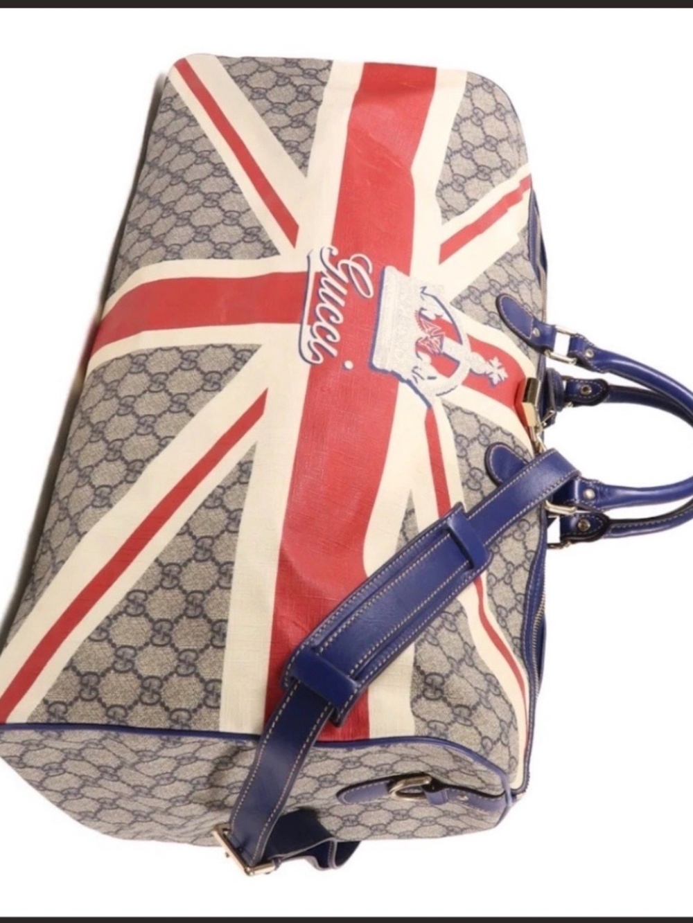 RARE Gucci Union Jack Boston Bag UK Flag 2009 Sloaney Bag London Exclusive - Picture 8 of 15